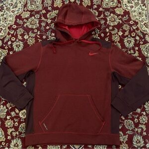 NIKE THERMA-FIT Burgundy on Burgundy All Poly Hoodie
